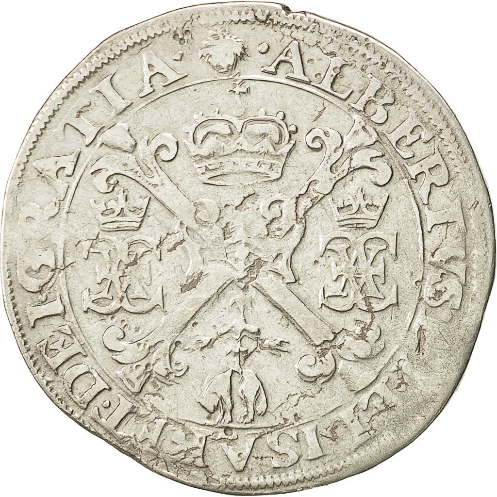 Coin, Spanish Netherlands, Flanders, Albert & Isabella, 1/4 Patagon, 1612-1621