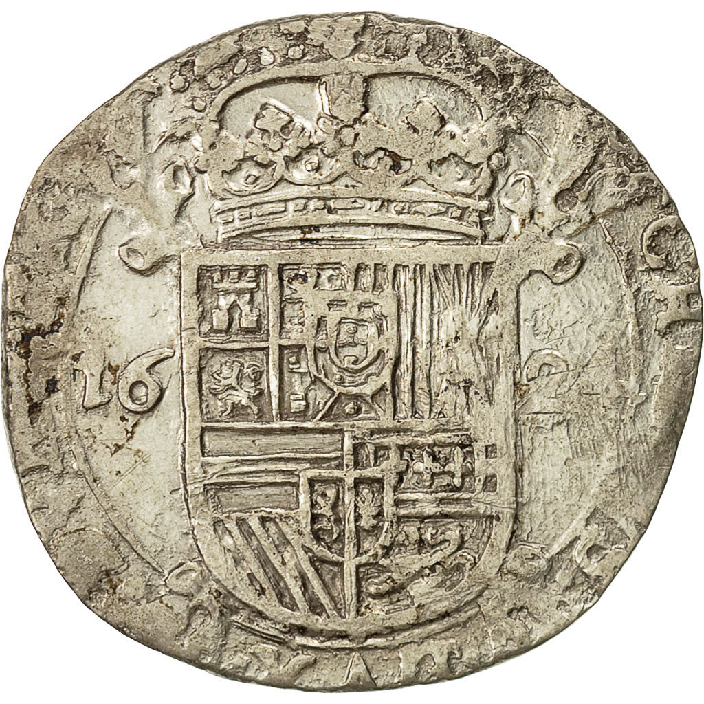 Coin, Spanish Netherlands, BRABANT, Escalin, 1624, Brabant, AU(50-53), Silver
