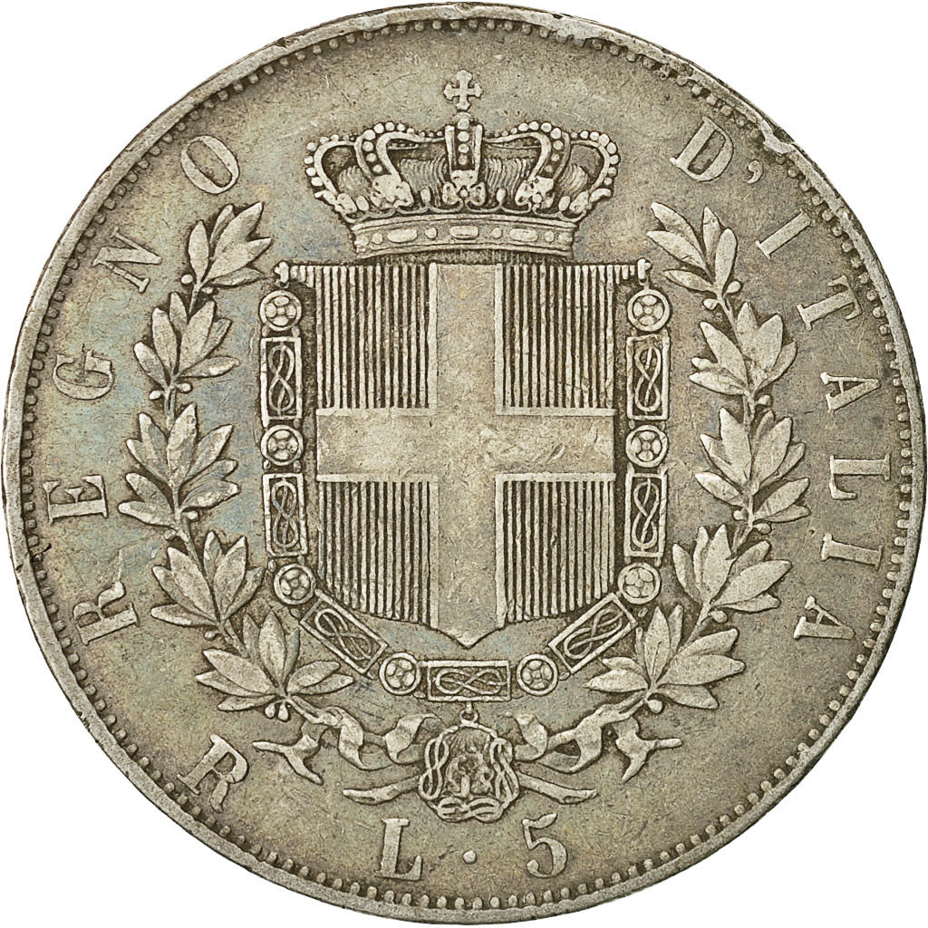 Münze, Italien, Vittorio Emanuele II, 5 Lire, 1876, Rome, SS, Silber, KM:8.4