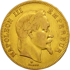 Moneta, Francia, Napoleon III, Napoléon III, 100 Francs, 1862, Strasbourg, MB+