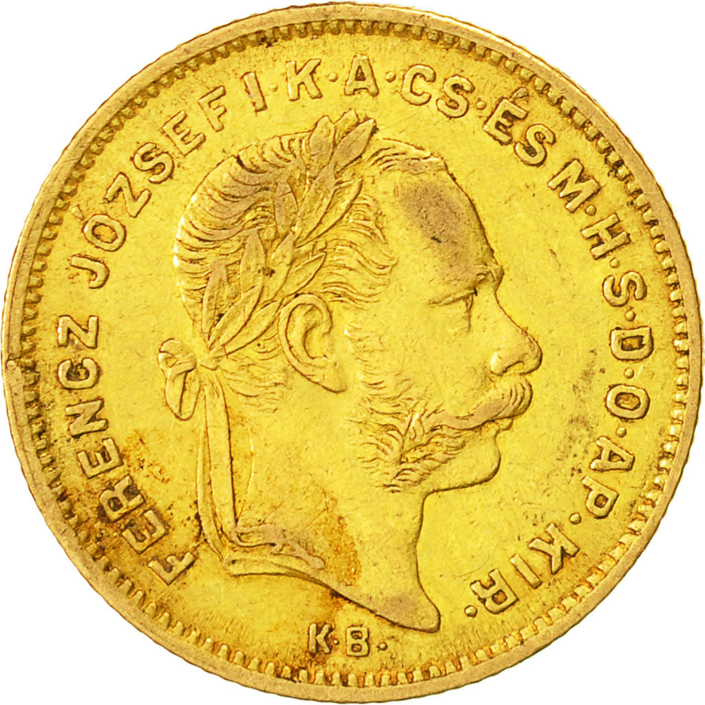 Hungría, Franz Joseph I, 4 Forint 10 Francs, 1870, Kormoczbanya, EBC, Oro