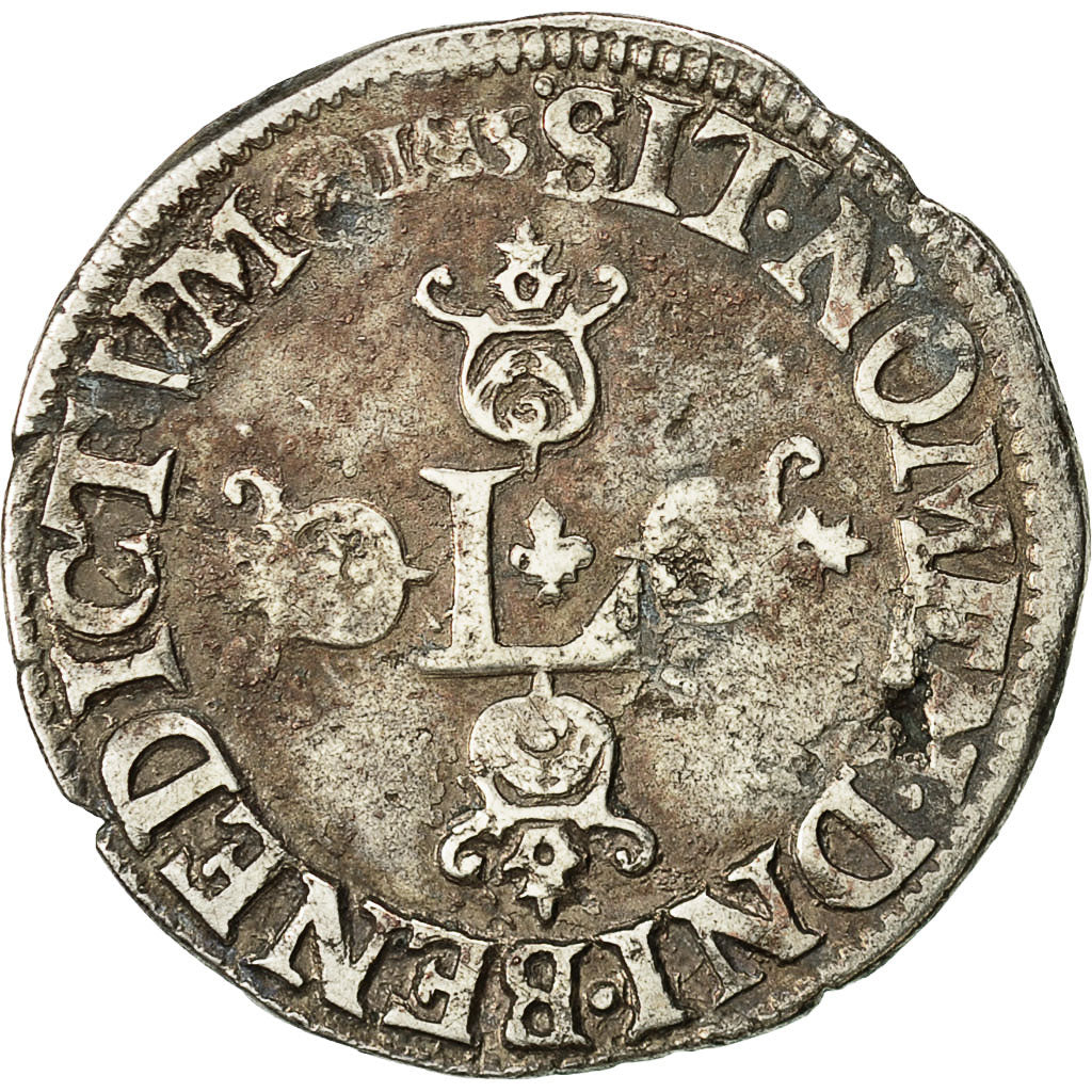Monnaie, France, Louis XIII, 1/2 Franc, grosse tête laurée au col fraisé, 1/2