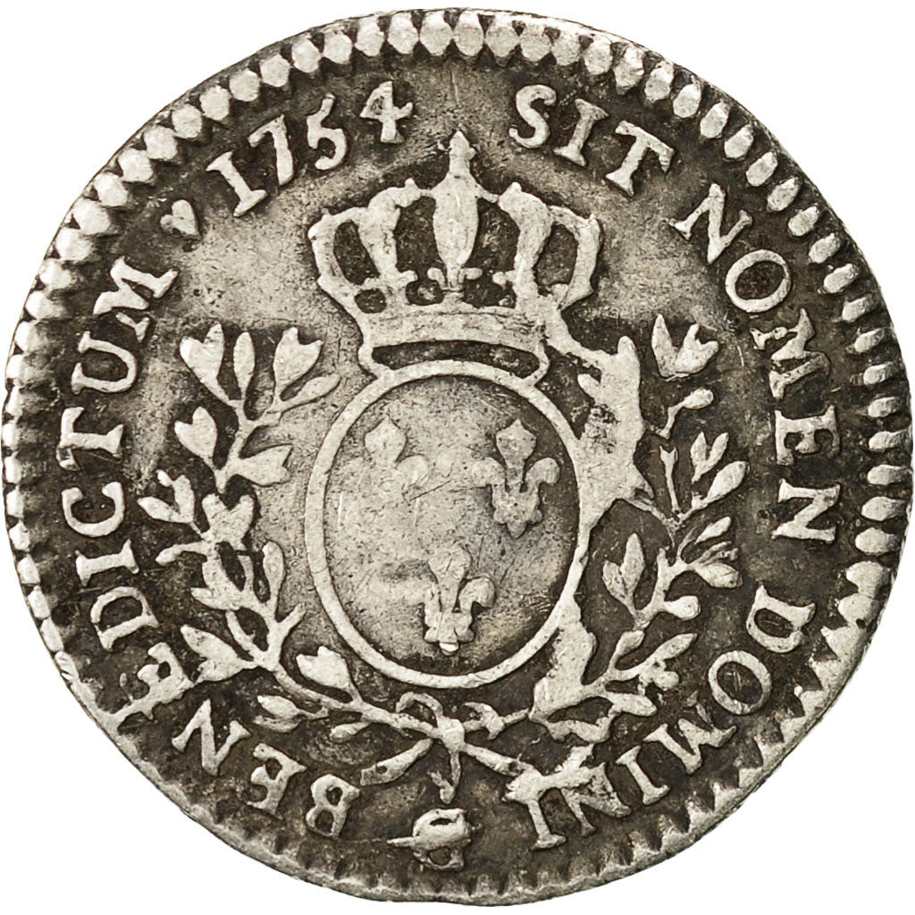 Monnaie, France, Louis XV, 1/10 Écu au bandeau, 12 Sols, 1/10 ECU, 1754