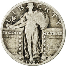 États-Unis, Standing Liberty Quarter, 1927, Philadelphie, TB+, KM 145