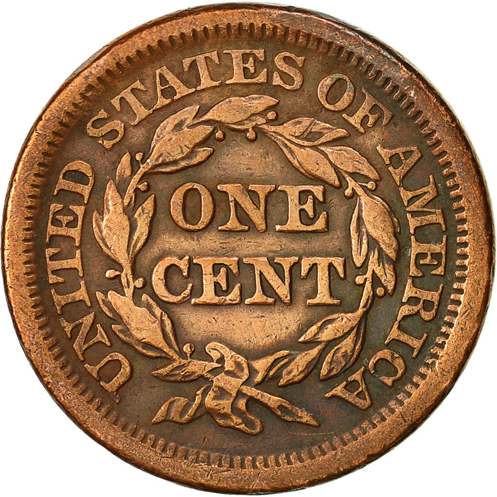 Coin, United States, Braided Hair Cent, Cent, 1853, U.S. Mint, Philadelphia