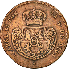 Monnaie, Espagne, Isabel II, 1/2 Réal, 1850, Segovia, TB, Cuivre, KM:591.3