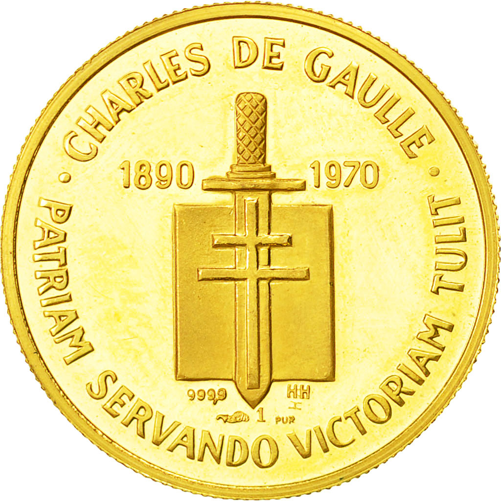 France, Medal, Médaille commémorative en or du Général De Gaulle, History