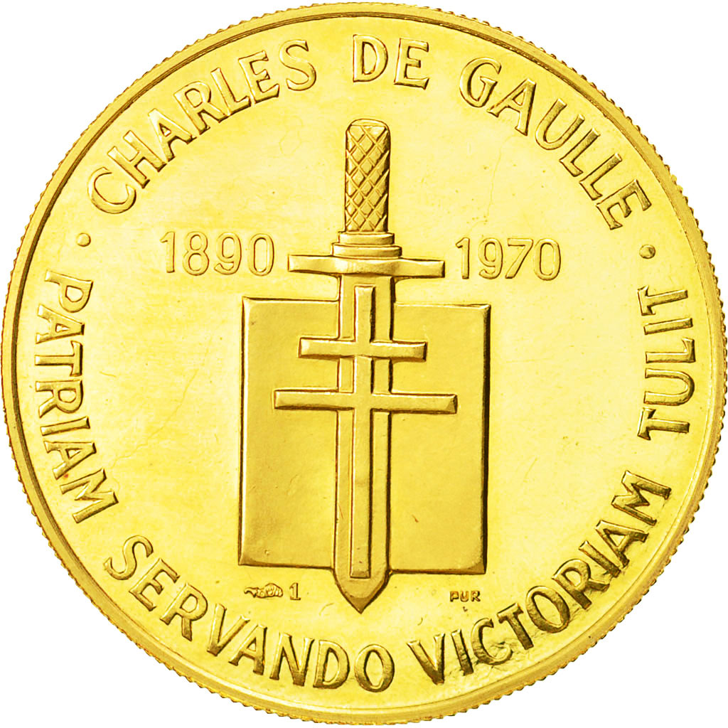 France, Medal, Médaille commémorative en or du Général De Gaulle, History