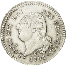 Francia, 30 sols françois, 30 Sols, 1791, Limoges, MBC, Plata, KM:606.7