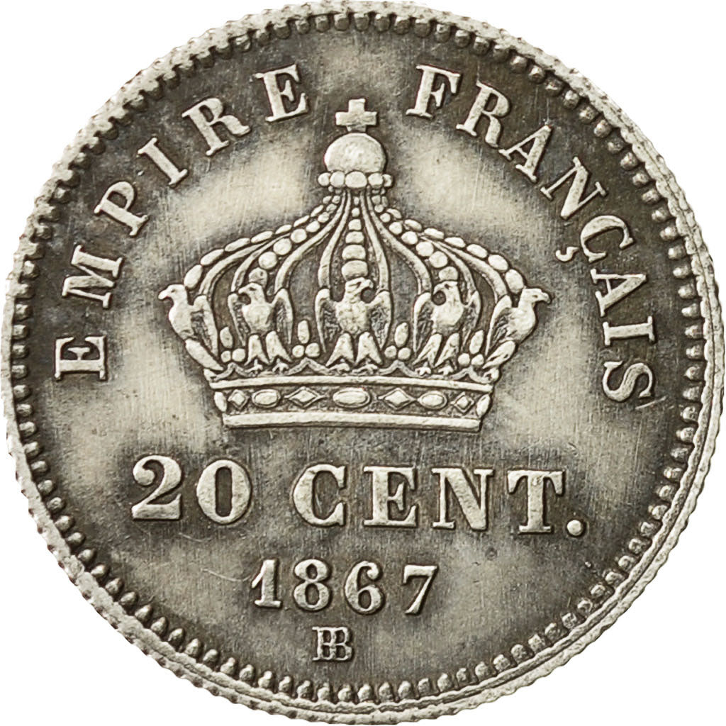 Coin, France, Napoleon III, Napoléon III, 20 Centimes, 1867, Strasbourg