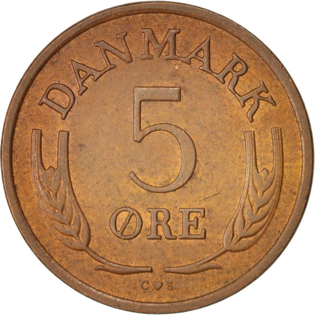 Monnaie, Danemark, Frederik IX, 5 Öre, 1967, Copenhagen, SUP, Bronze, KM:848.1