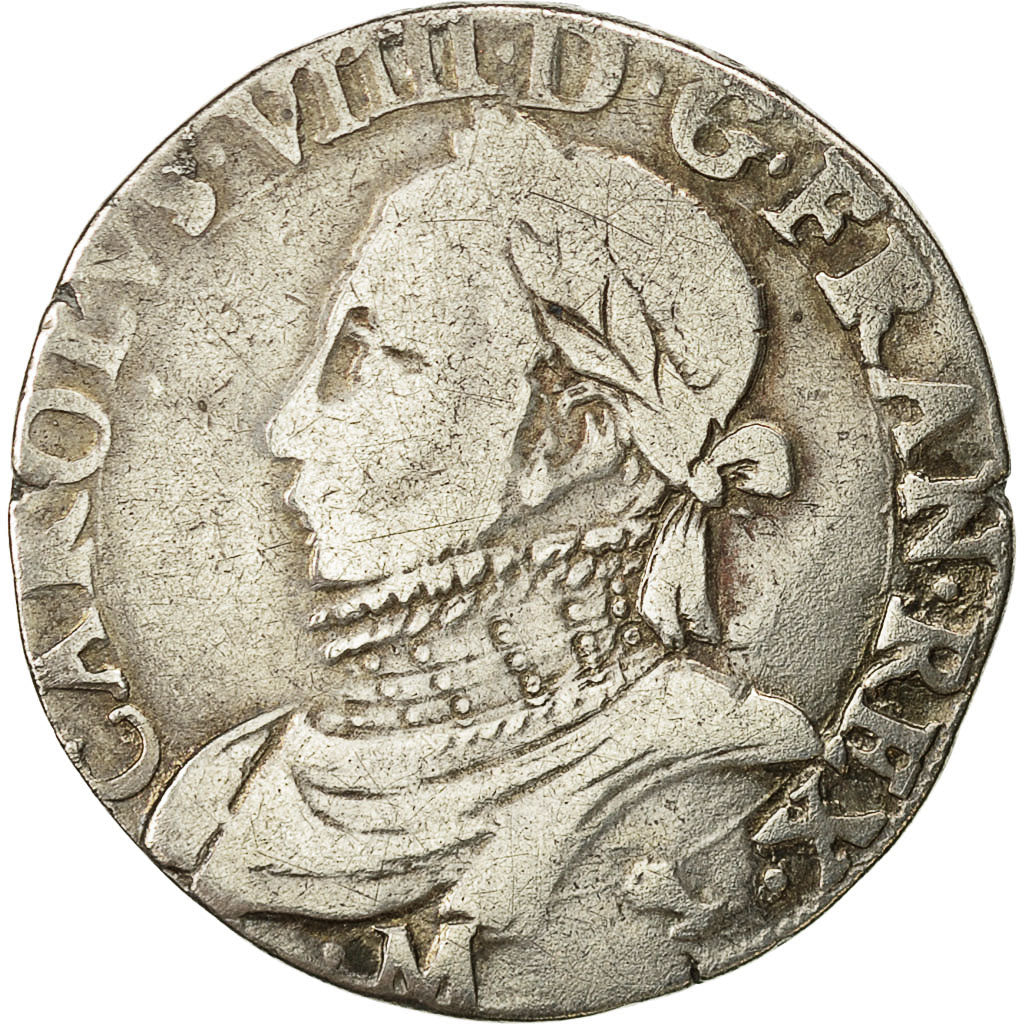 Coin, France, Charles IX, Teston, 1574, Toulouse, VF(30-35), Silver