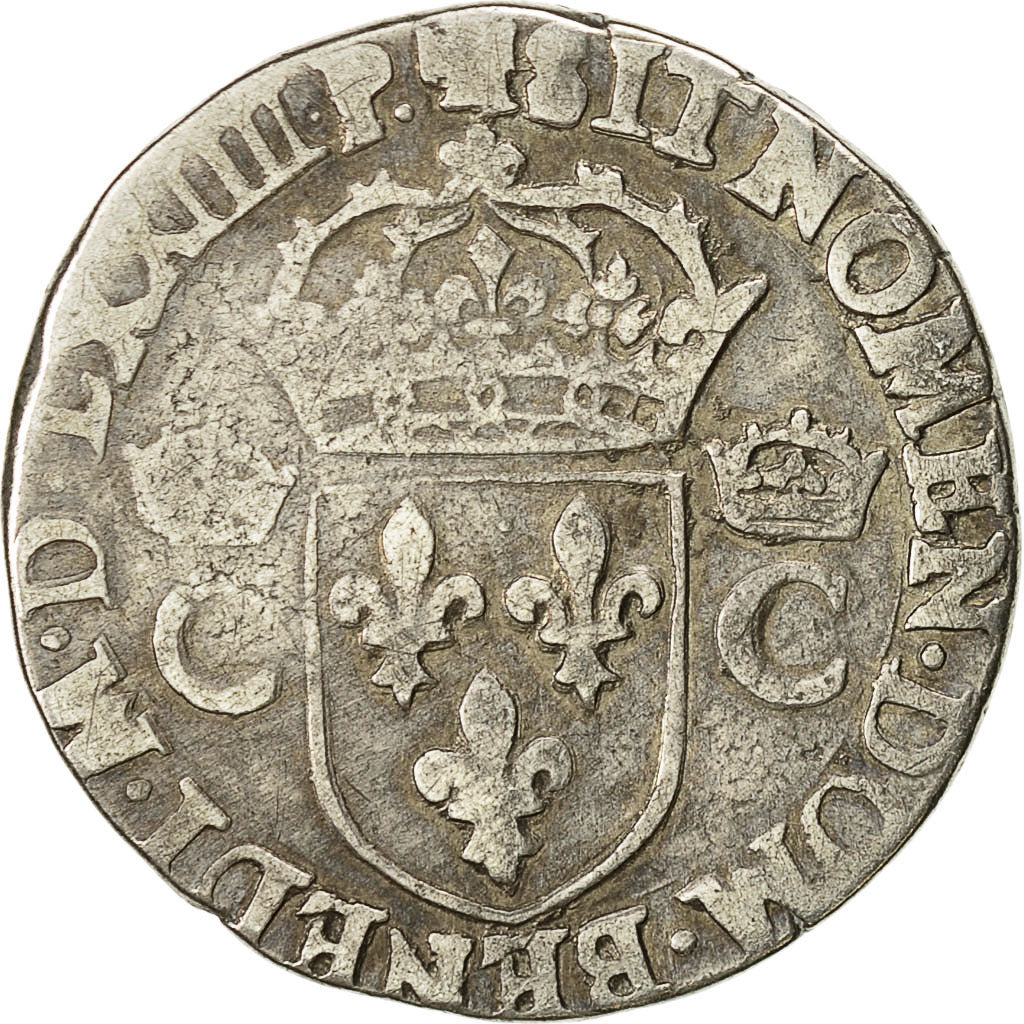 Coin, France, Charles IX, Teston, 1574, Toulouse, VF(30-35), Silver