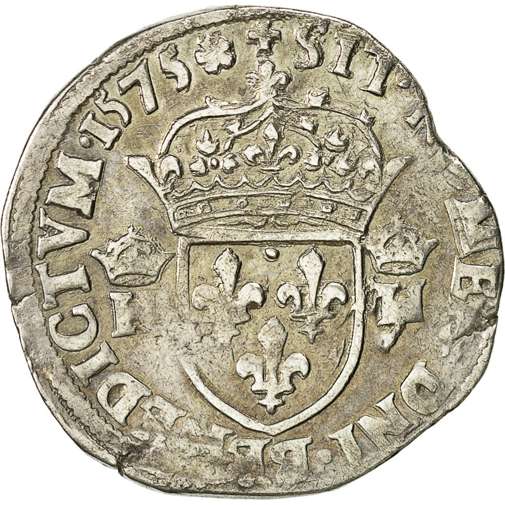 Moneta, Francja, Henri III, Teston, 1575, Nantes, VF(30-35), Srebro