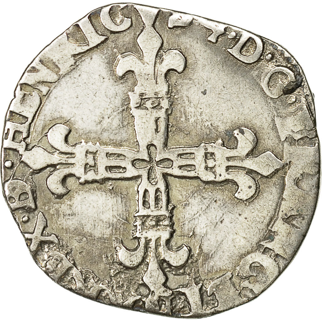 Monnaie, France, Henri IV, 1/8 Ecu, 1608, Morlaas, TB, Argent, KM:2.1