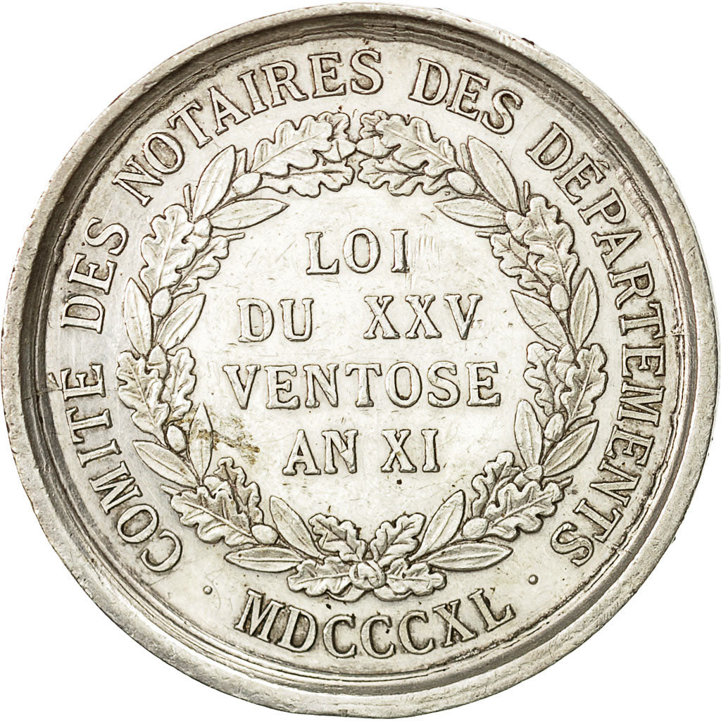 France, Token, Comité des notaires des départements, 1840, Barre, AU(55-58)