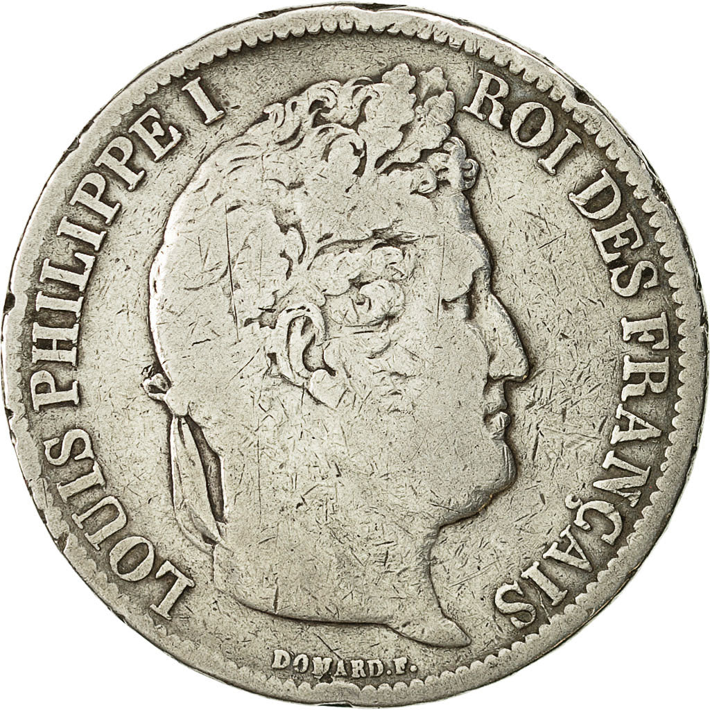 Moneda, Francia, Louis-Philippe, 5 Francs, 1831, Toulouse, BC, Plata, KM:745.9