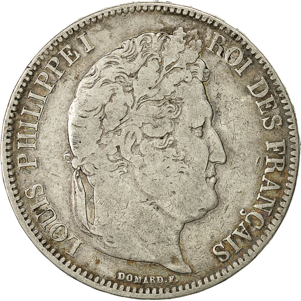 Moneda, Francia, Louis-Philippe, 5 Francs, 1832, Paris, BC+, Plata, KM:749.1