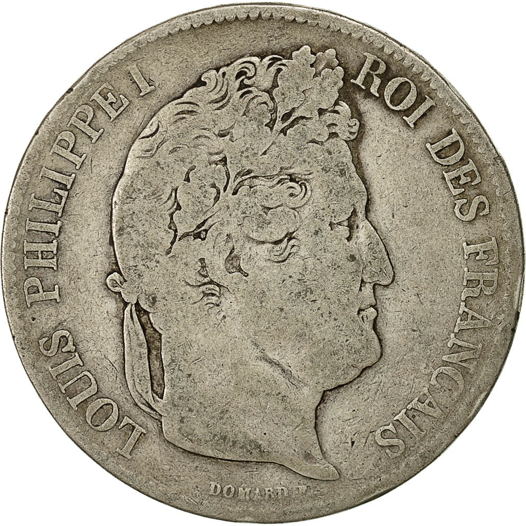Coin, France, Louis-Philippe, 5 Francs, 1837, Lille, VF(20-25), Silver