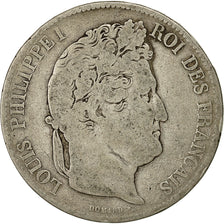 Coin, France, Louis-Philippe, 5 Francs, 1837, Lille, VF(20-25), Silver