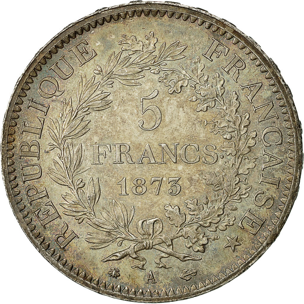 Coin, France, Hercule, 5 Francs, 1873, Paris, MS(60-62), Silver, KM:820.1