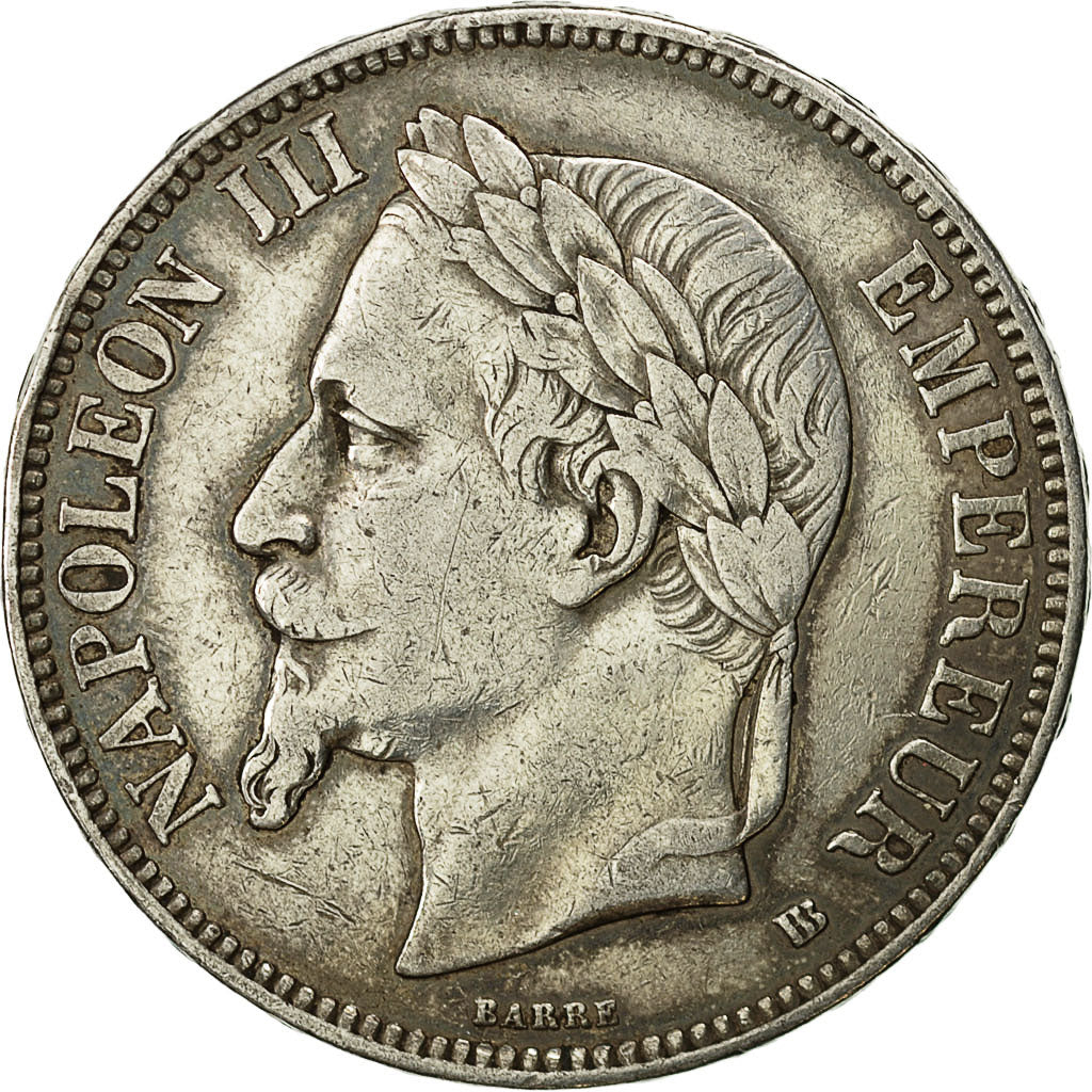 Coin, France, Napoléon III, 5 Francs, 1869, Strasbourg, EF(40-45), Silver