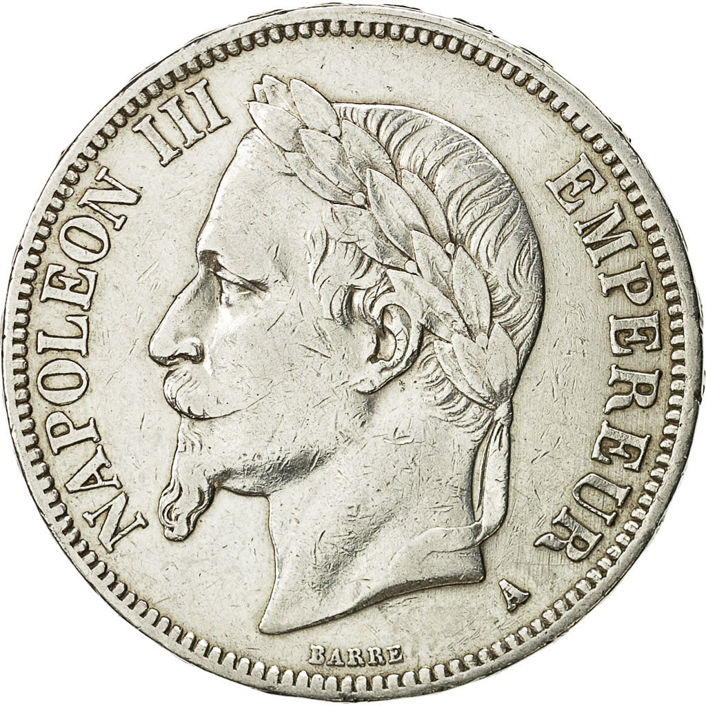 Coin, France, Napoleon III, Napoléon III, 5 Francs, 1867, Paris, AU(50-53)