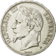 Coin, France, Napoleon III, Napoléon III, 5 Francs, 1867, Paris, AU(50-53)