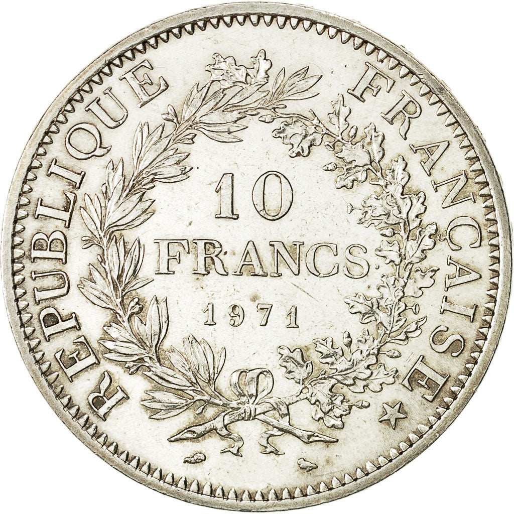 Coin, France, Hercule, 10 Francs, 1971, Paris, MS(60-62), Silver, KM:932
