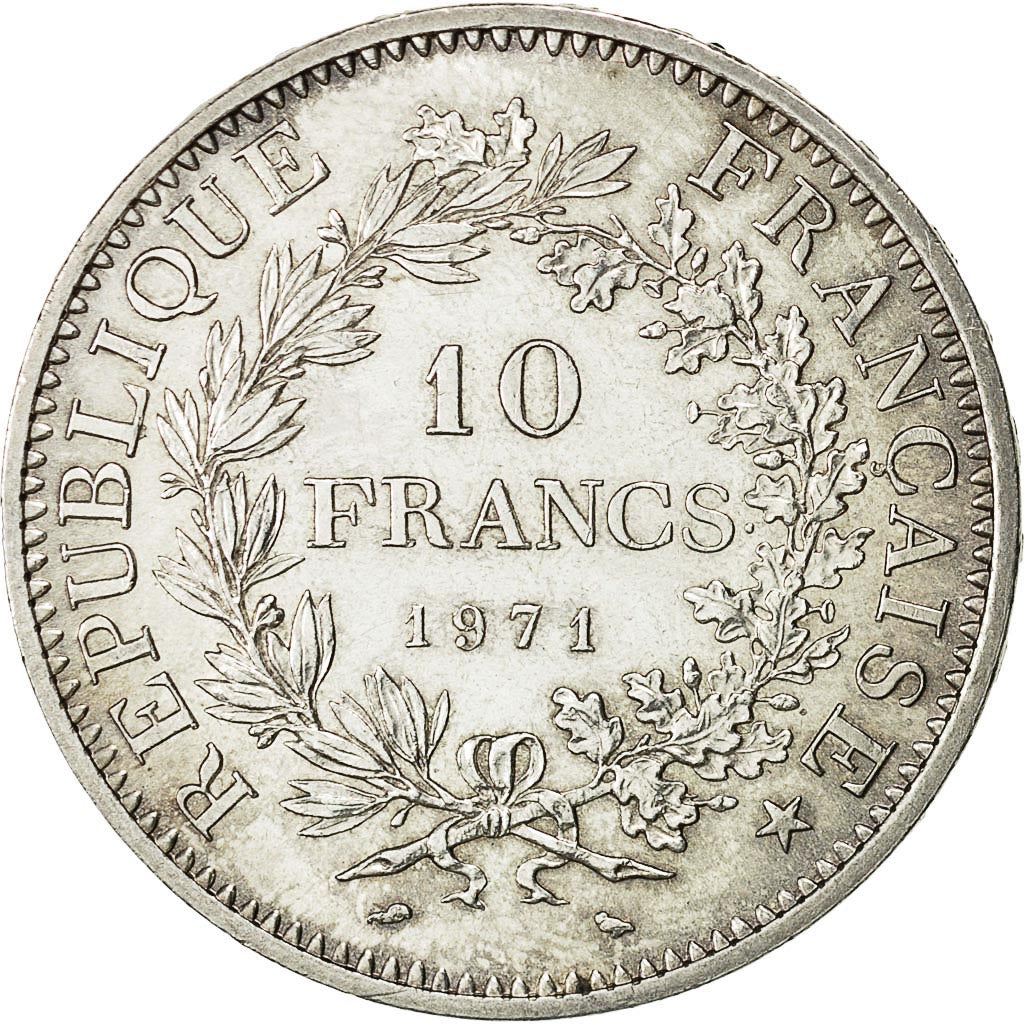 Coin, France, Hercule, 10 Francs, 1971, Paris, MS(63), Silver, KM:932