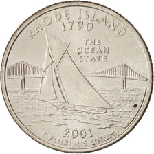 United States, State Quarter, 2001, Denver, Rhode Island, KM:320