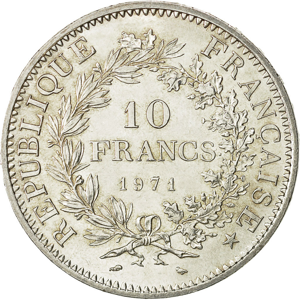 Coin, France, Hercule, 10 Francs, 1971, Paris, MS(63), Silver, KM:932