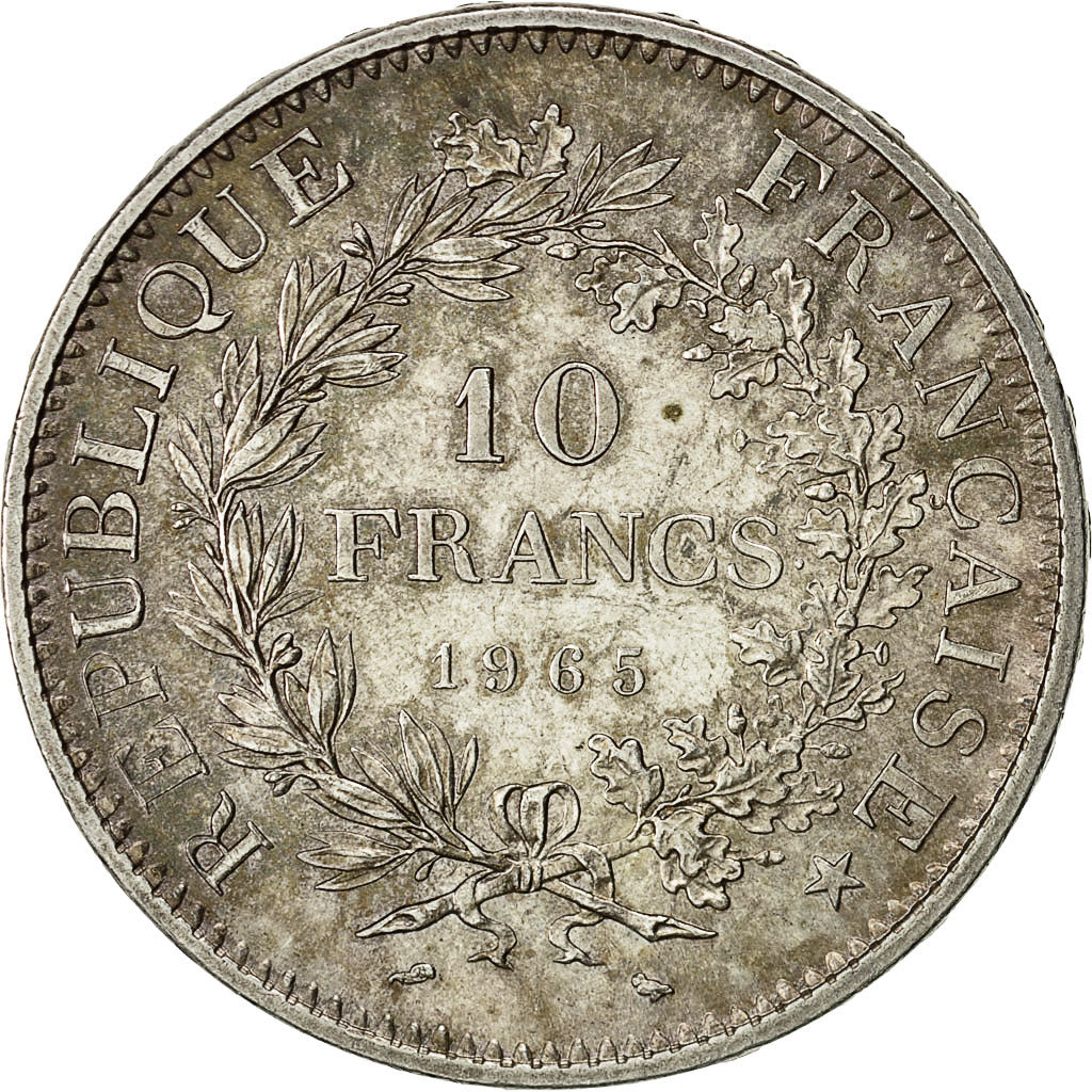 Coin, France, Hercule, 10 Francs, 1965, Paris, MS(60-62), Silver, KM:932