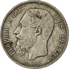 Coin, Belgium, Leopold II, 5 Francs, 5 Frank, 1873, VF(30-35), Silver, KM:24