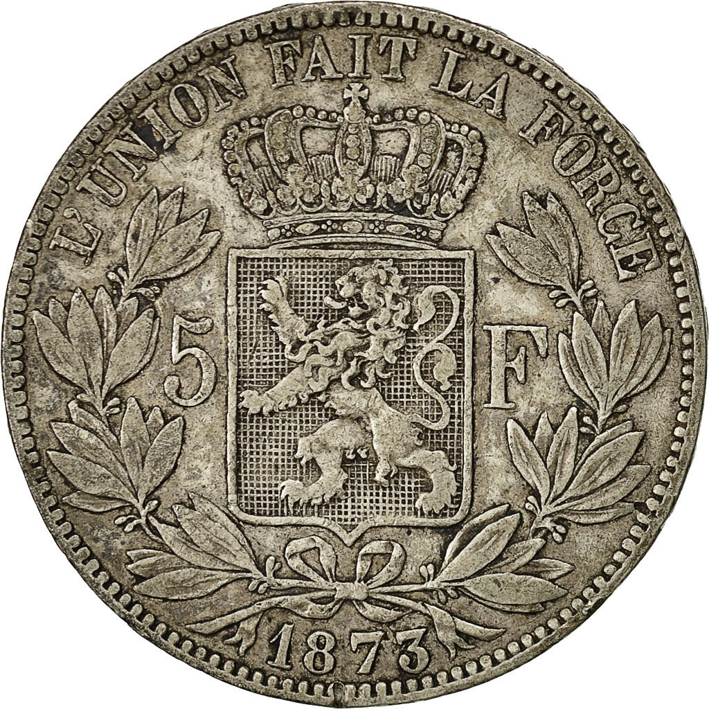 Coin, Belgium, Leopold II, 5 Francs, 5 Frank, 1873, VF(30-35), Silver, KM:24