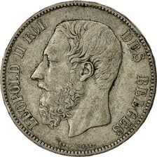 Coin, Belgium, Leopold II, 5 Francs, 5 Frank, 1871, EF(40-45), Silver, KM:24