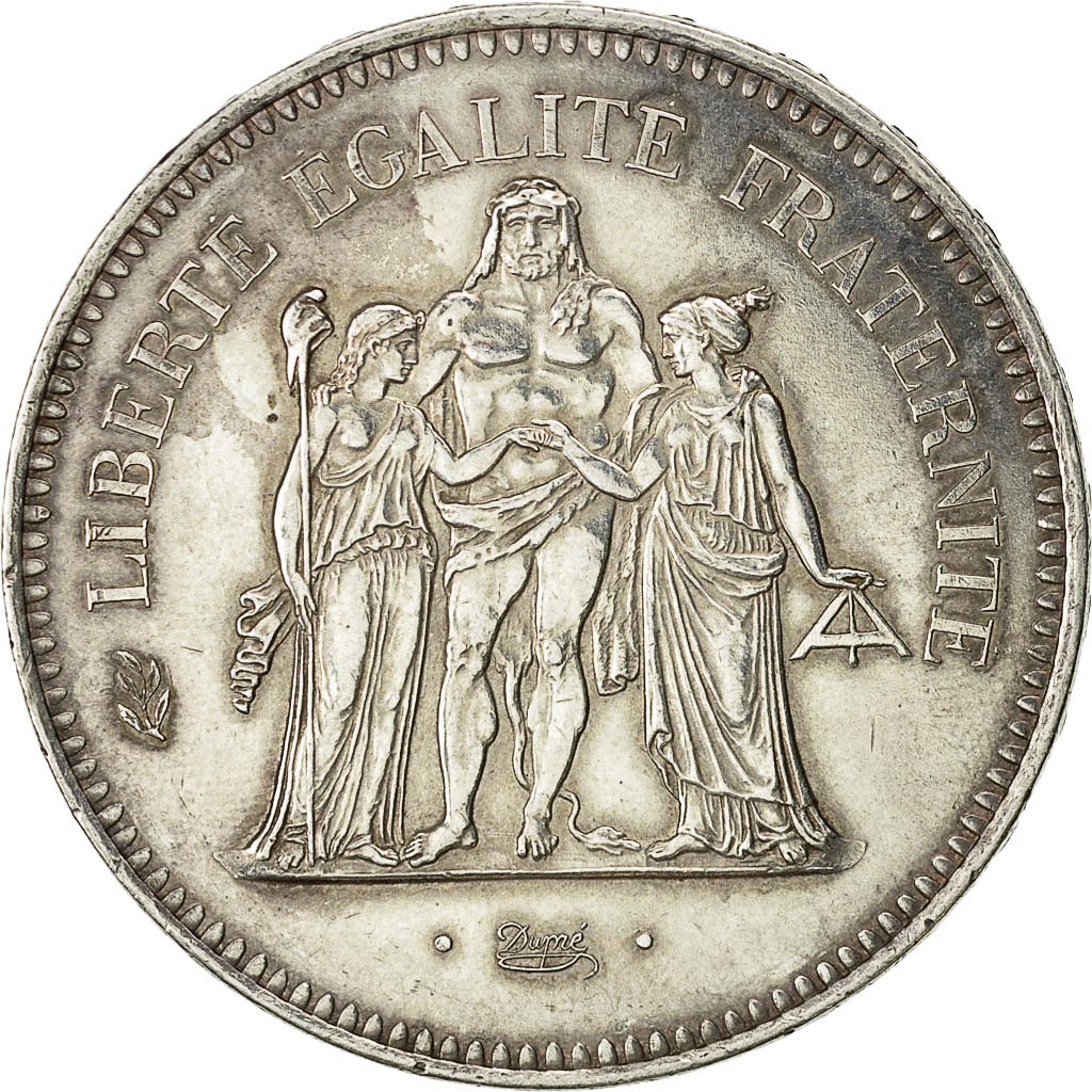 Coin, France, Hercule, 50 Francs, 1975, Paris, MS(63), Silver, KM:941.1