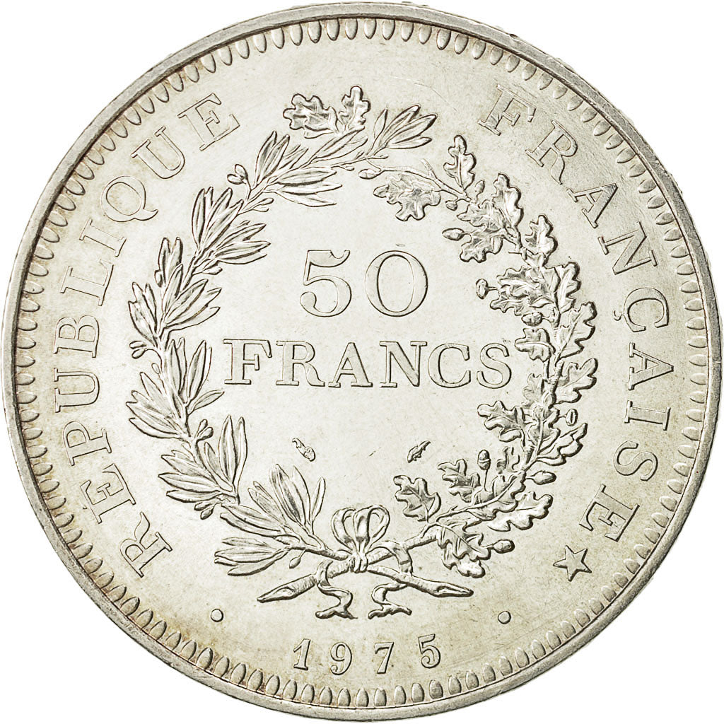 Moneta, Francia, Hercule, 50 Francs, 1975, Paris, SPL, Argento, KM:941.1
