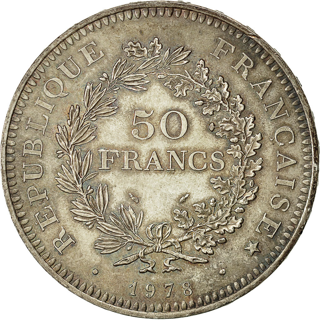 Coin, France, Hercule, 50 Francs, 1978, Paris, MS(60-62), Silver, KM:941.1