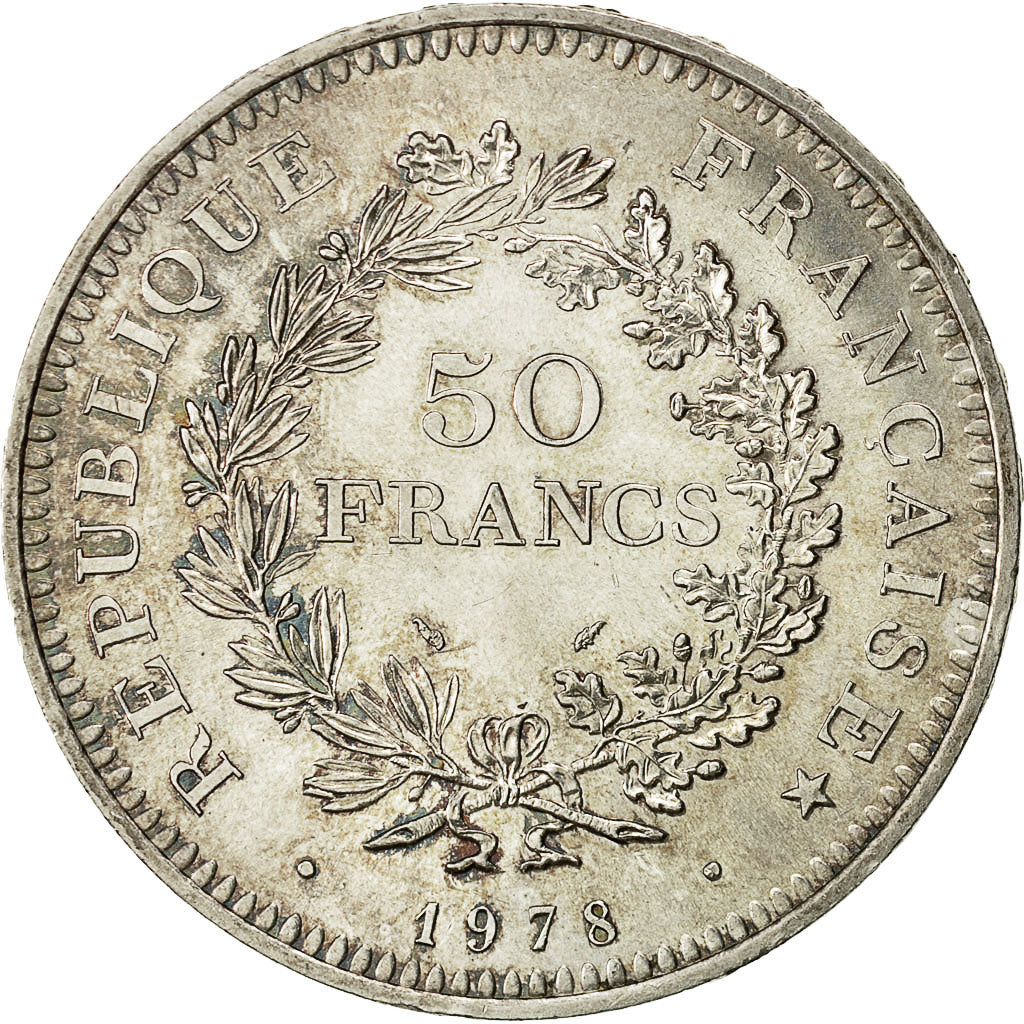Coin, France, Hercule, 50 Francs, 1978, Paris, MS(63), Silver, KM:941.1