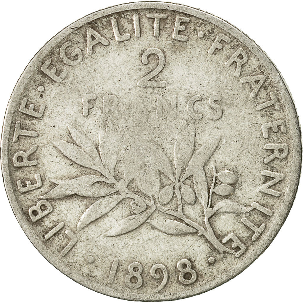 Münze, Frankreich, Semeuse, 2 Francs, 1898, Paris, S, Silber, KM:845.1