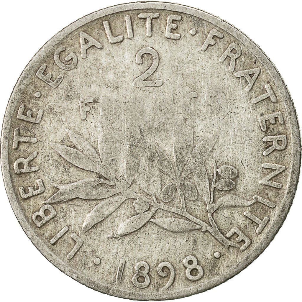 Monnaie, France, Semeuse, 2 Francs, 1898, Paris, TB, Argent, KM:845.1