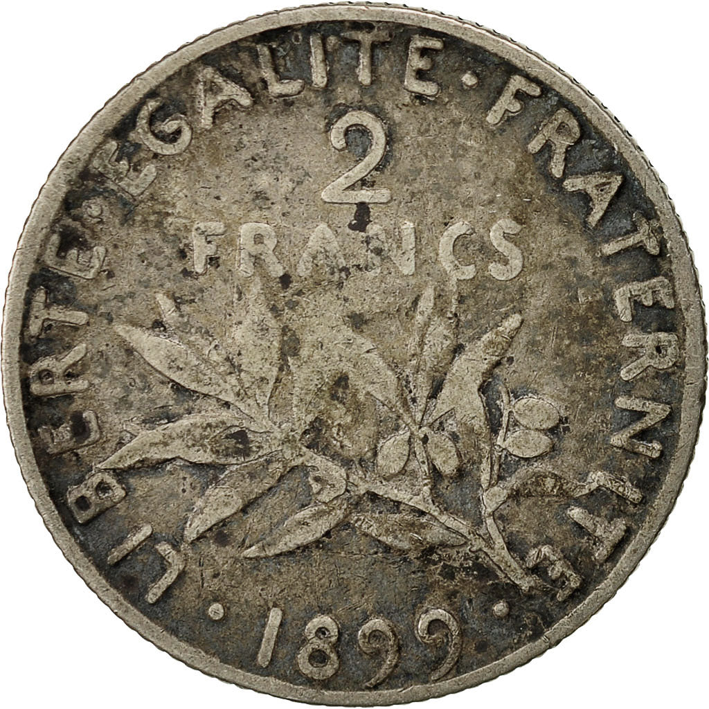 Monnaie, France, Semeuse, 2 Francs, 1899, Paris, TB, Argent, KM:845.1