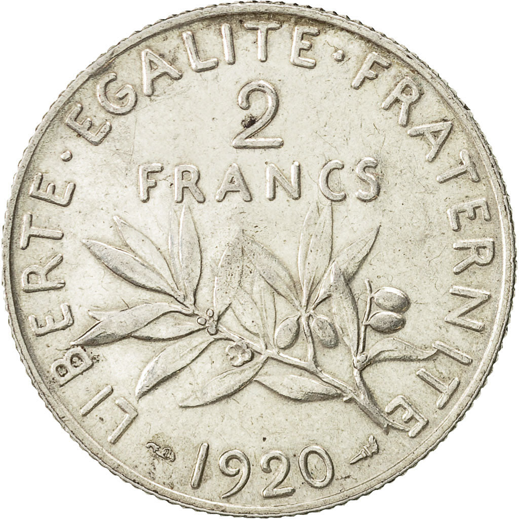 Coin, France, Semeuse, 2 Francs, 1920, Paris, MS(63), Silver, KM:845.1