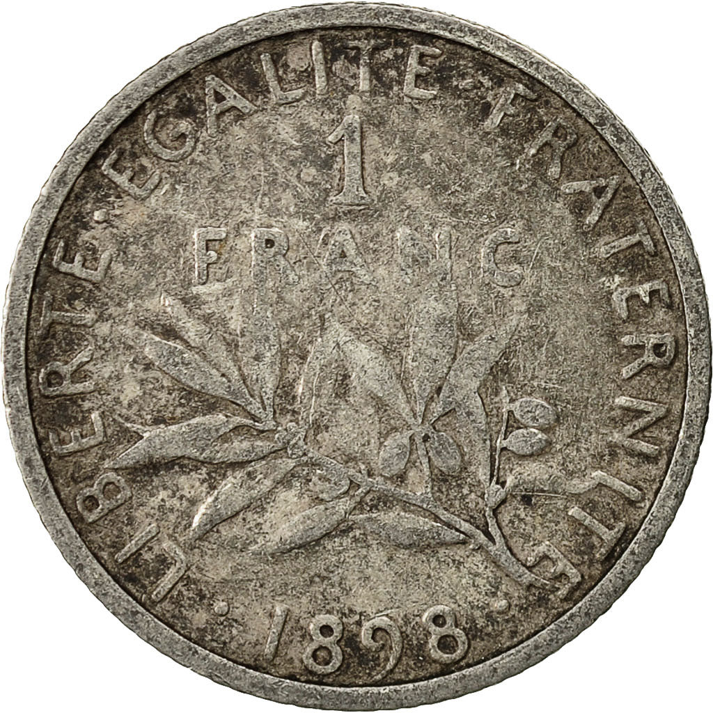 Coin, France, Semeuse, Franc, 1898, Paris, VF(20-25), Silver, KM 844.1