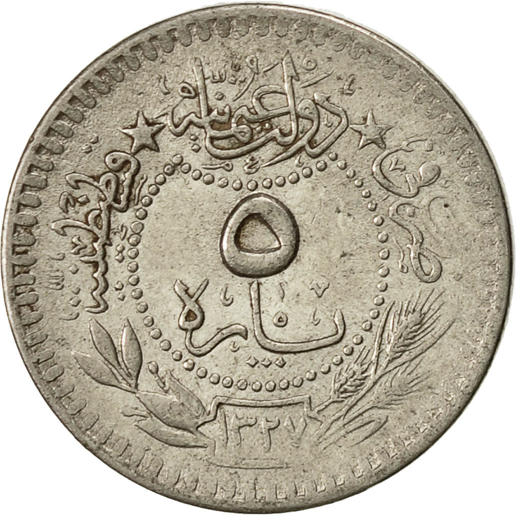 Monnaie, Turquie, Muhammad V, 5 Para, 1915, Qustantiniyah, TTB+, Nickel, KM:767