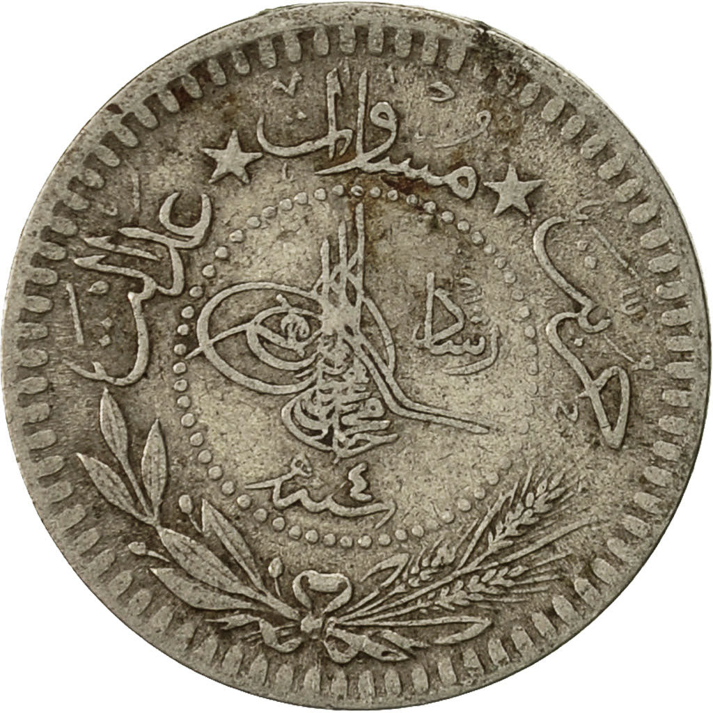 Coin, Turkey, Muhammad V, 5 Para, 1912, Qustantiniyah, EF(40-45), Nickel, KM:759