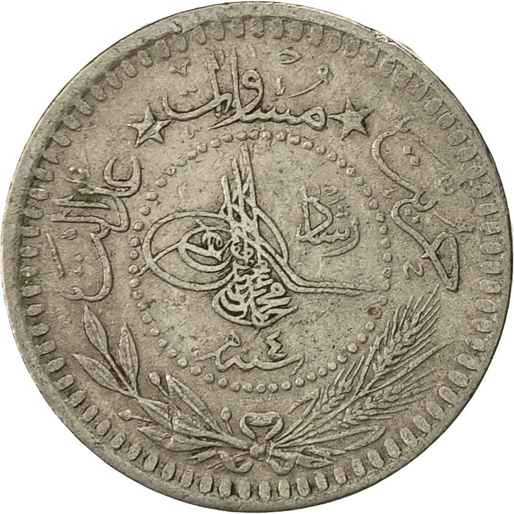 Coin, Turkey, Muhammad V, 5 Para, 1912, Qustantiniyah, AU(50-53), Nickel, KM:759