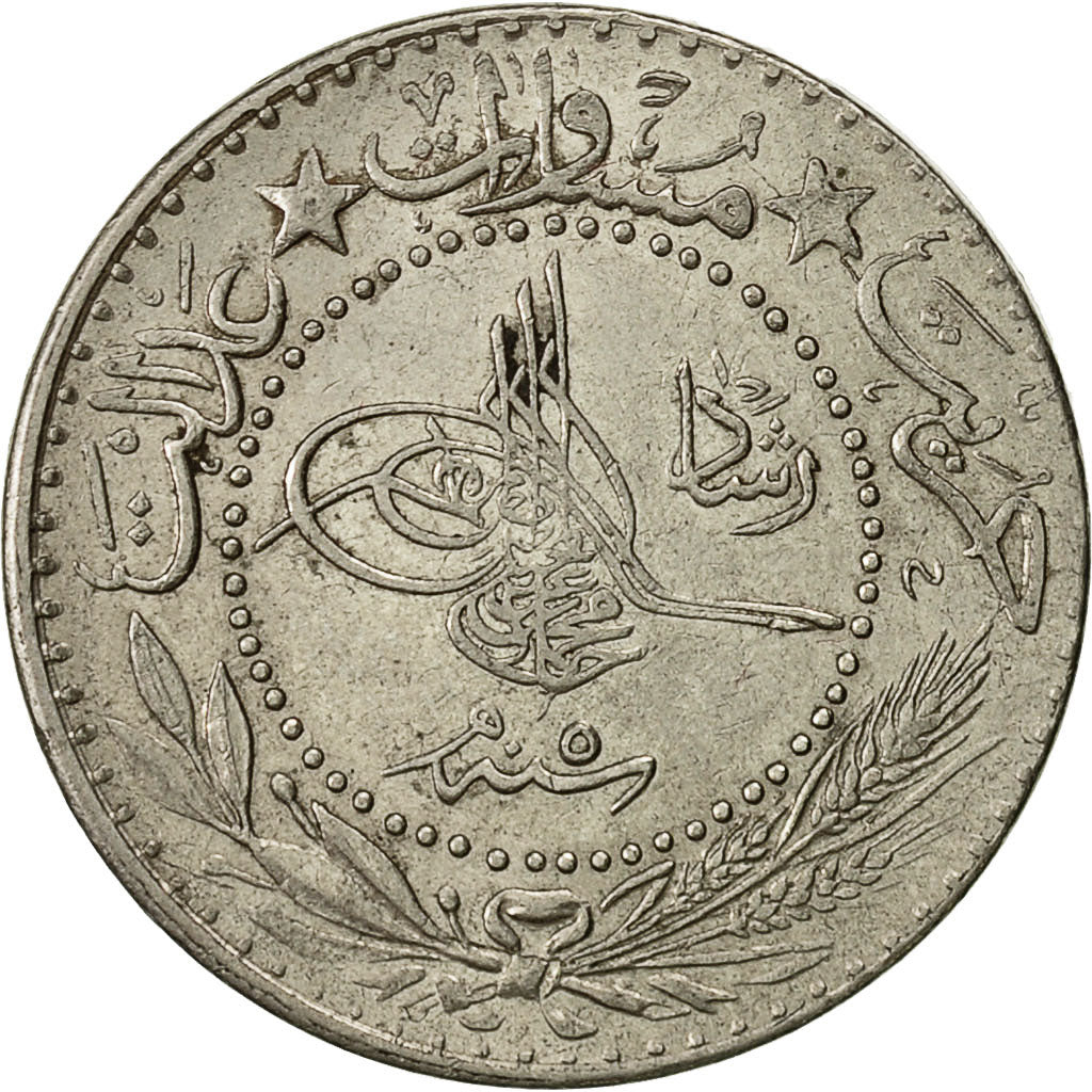 Coin, Turkey, Muhammad V, 20 Para, 1913, Qustantiniyah, MS(60-62), Nickel