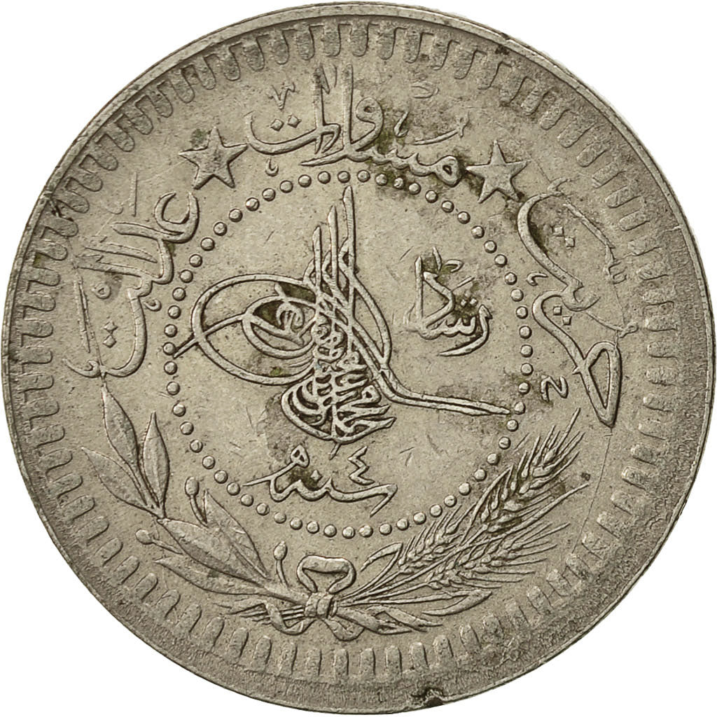 Coin, Turkey, Muhammad V, 40 Para, 1911, Qustantiniyah, AU(50-53), KM 766